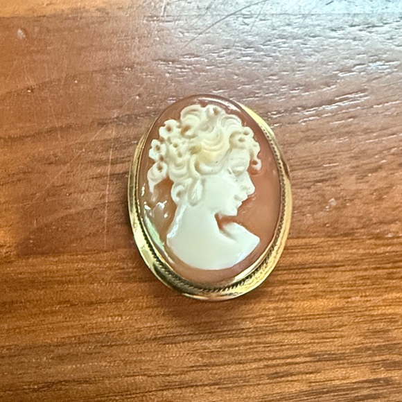 Hand Crafted Jewelry - Hand Crafted Gold Vintage Cameo (pendant folds down) Perfect Christmas Gift!
